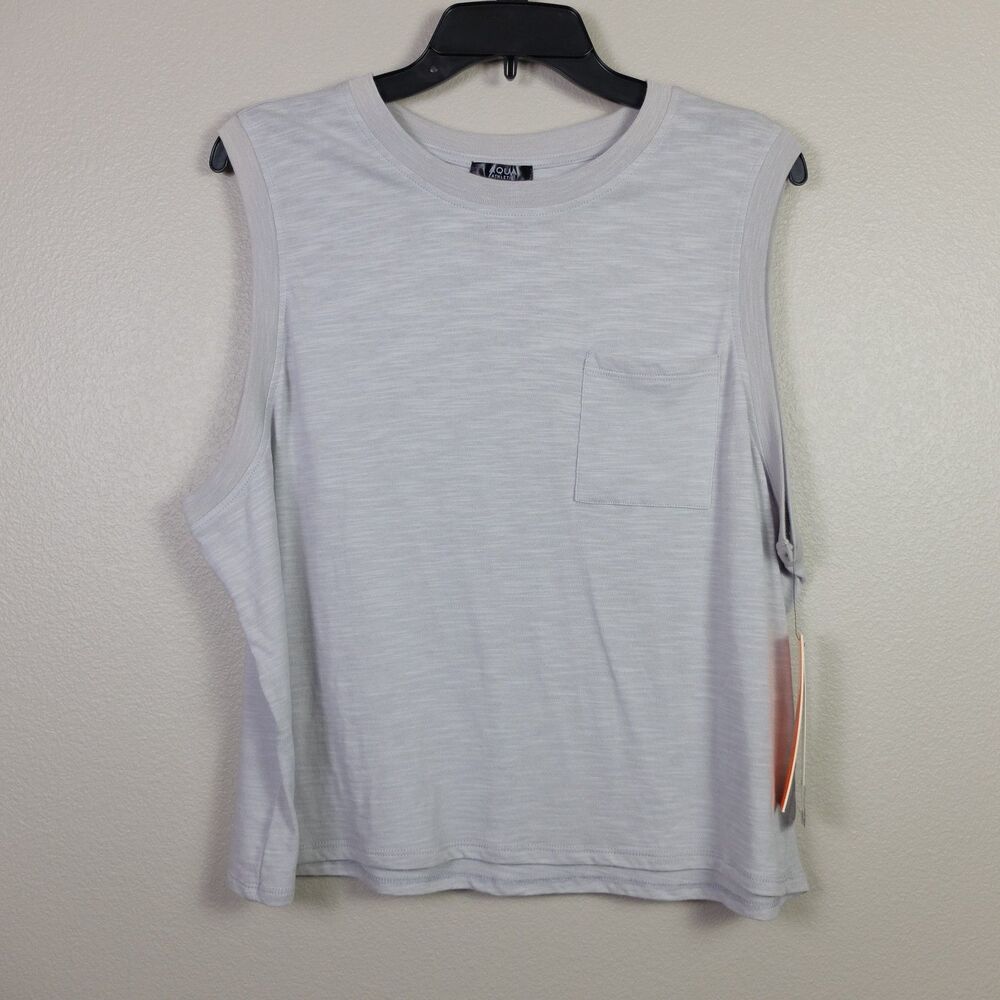 Aqua Athletic Harbor Mist Slub Jersey Muscle Tank Top Size XL NWT - Picture 6 of 7